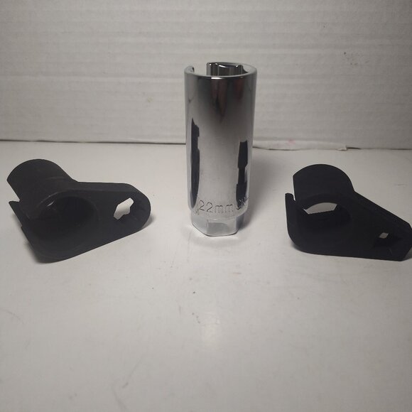 22mm O2 Oxygen Sensor Socket Tool Set w/ Wire Inserts + Fitted Storage Case - Picture 1 of 5